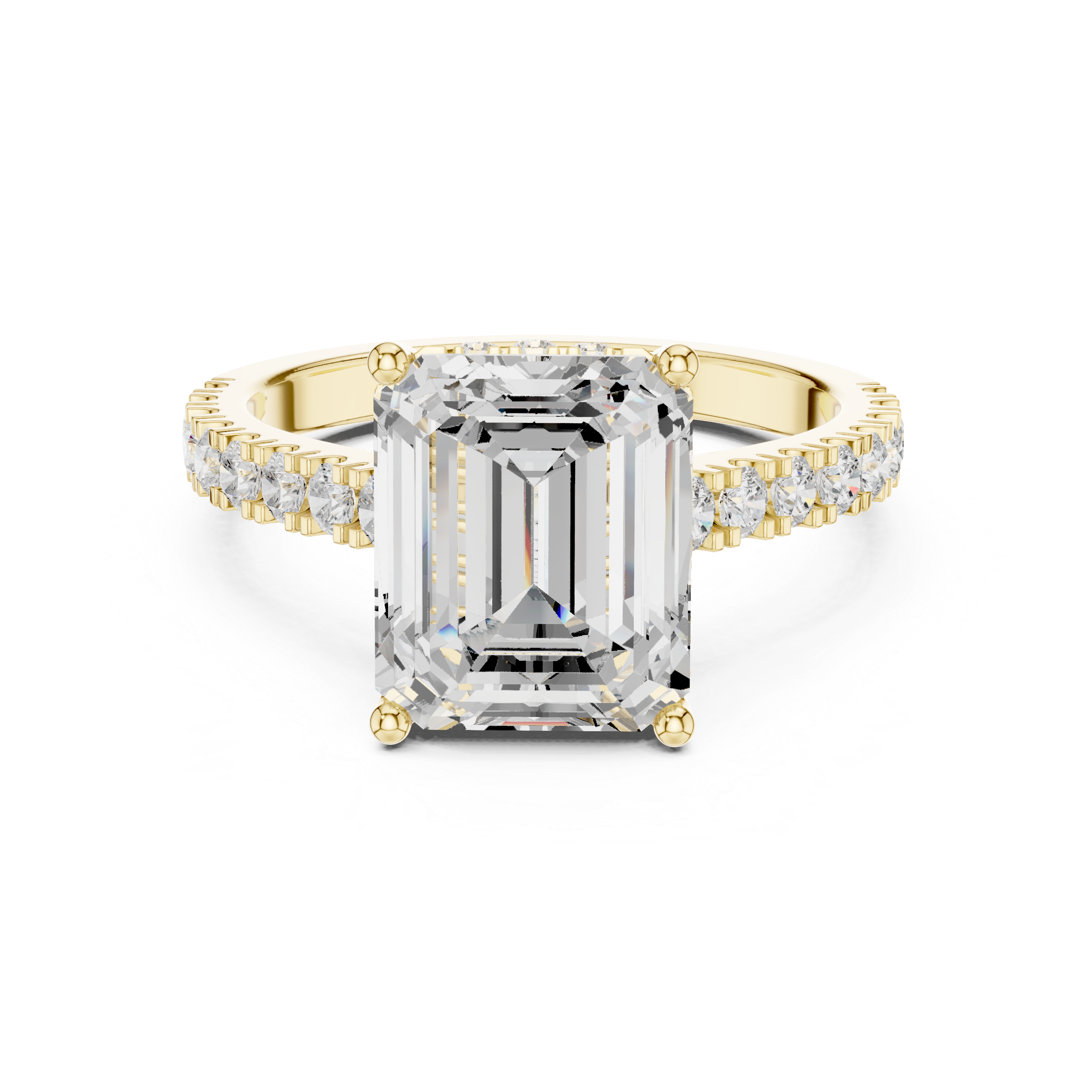 Emerald-Cut Hidden Halo Engagement Ring
