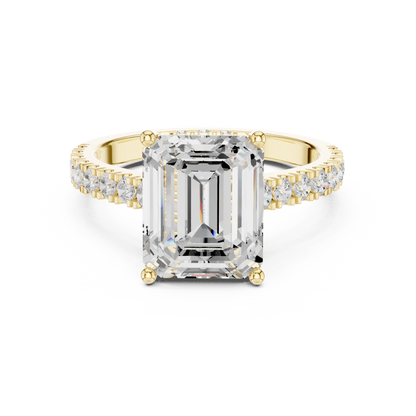 Emerald-Cut Hidden Halo Engagement Ring