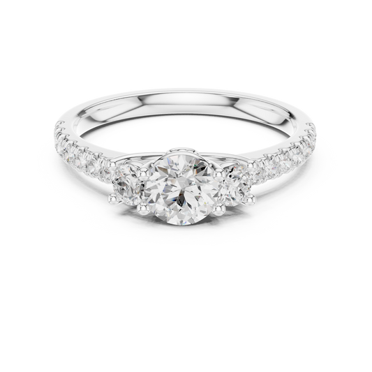 Trilogy Round Brilliant Pavé Engagement Ring