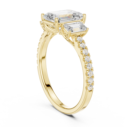 Emerald-Cut Three-Stone Engagement Ring