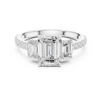 Emerald-Cut Three-Stone Engagement Ring