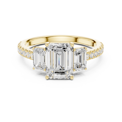 Emerald-Cut Three-Stone Engagement Ring