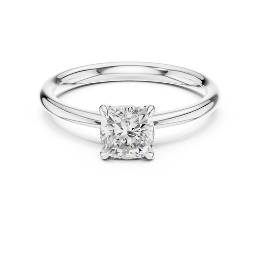 Knot Gallery Cushion-Cut Diamond Ring