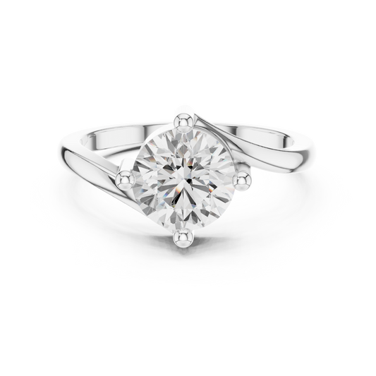 Round Brilliant Bypass Solitaire Ring