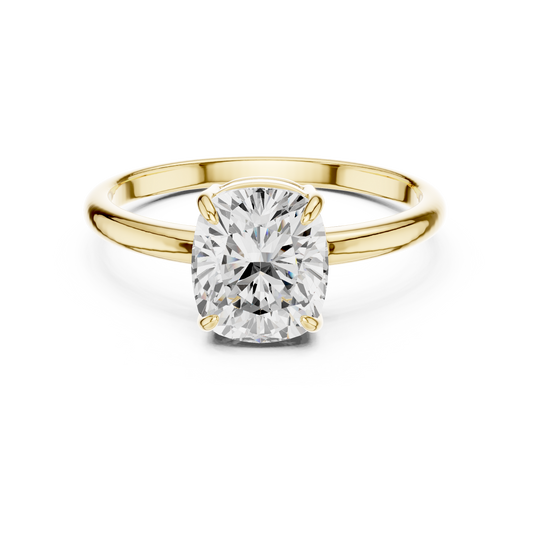 Elongated Cushion-Cut Four-Prong Solitaire Ring