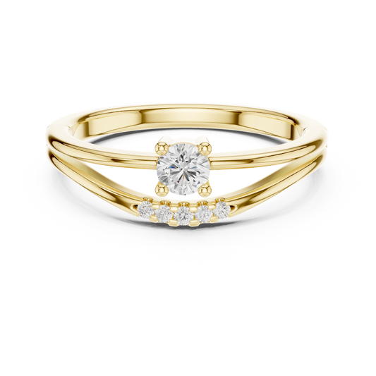 Split Double-Band Accent Solitaire