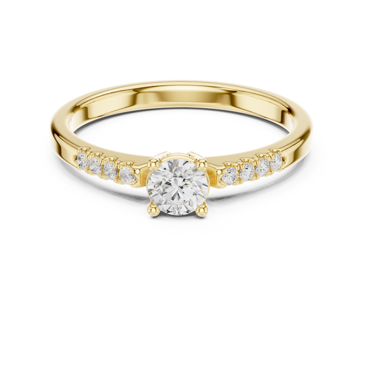 The Cathedral Crest Round Diamond Ring