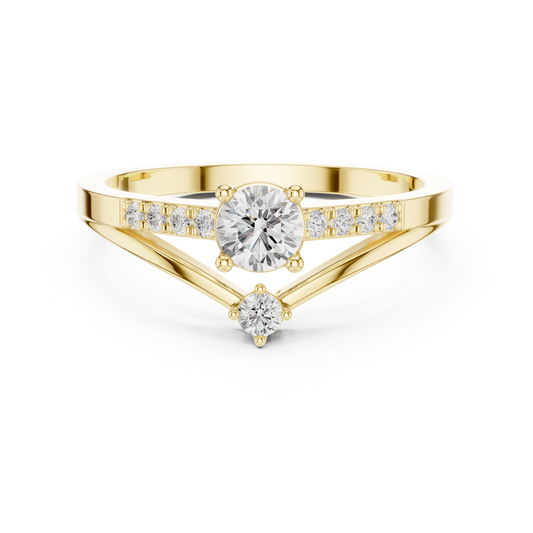 Pure Split Chevron Diamond Ring