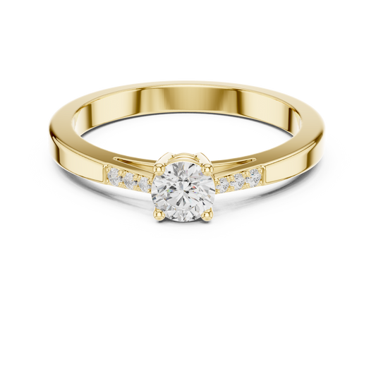 Pure Tapered Pavé Round Diamond Ring