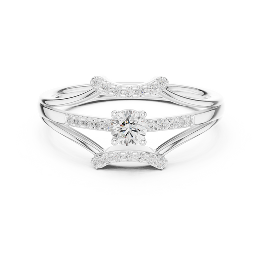Multi-Band Contoured Pavé Solitaire