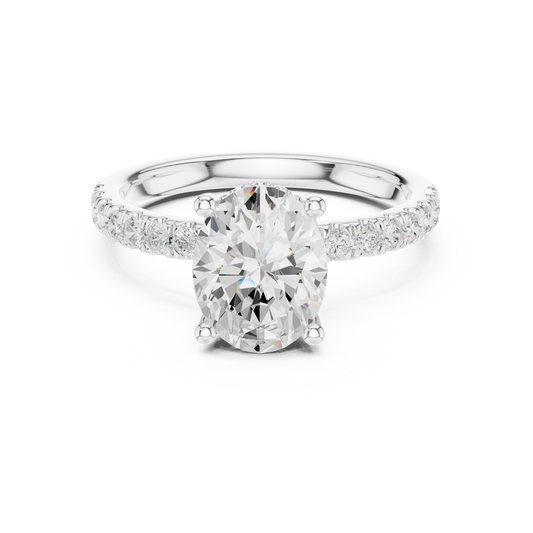 The Celestial Hidden Halo Oval Diamond Ring