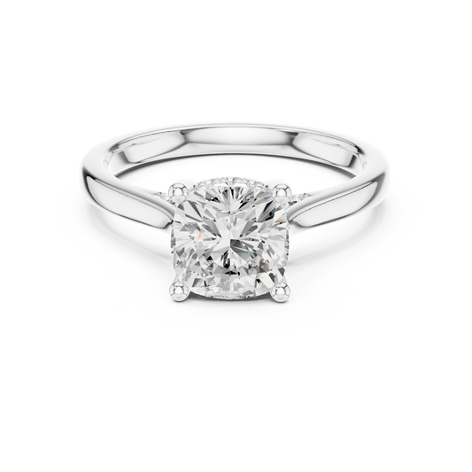 The Hidden Halo Arch Round Diamond Ring