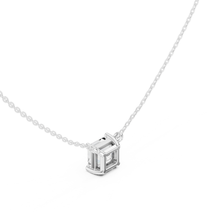 Asscher-Cut Diamond Solitaire Floating Pendant