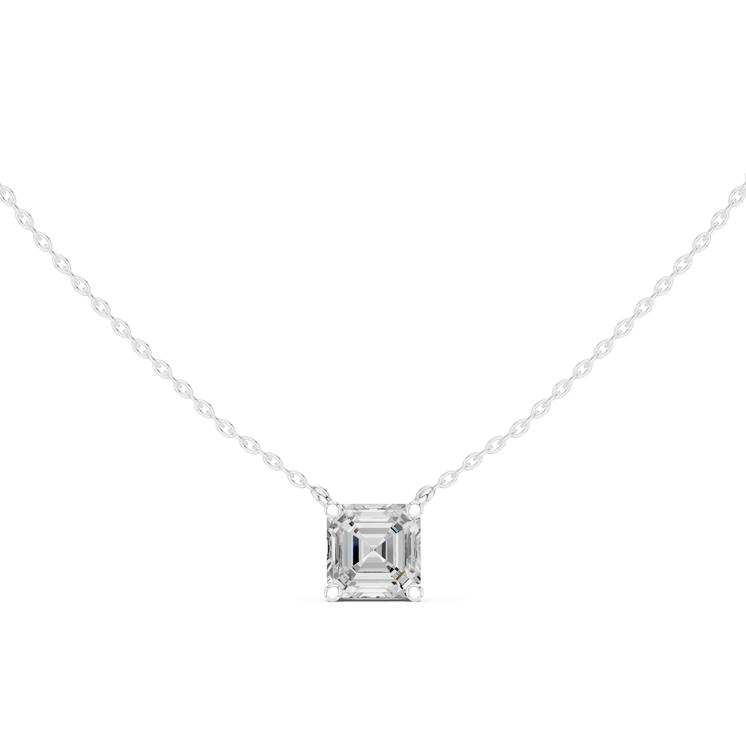 Asscher-Cut Diamond Solitaire Floating Pendant