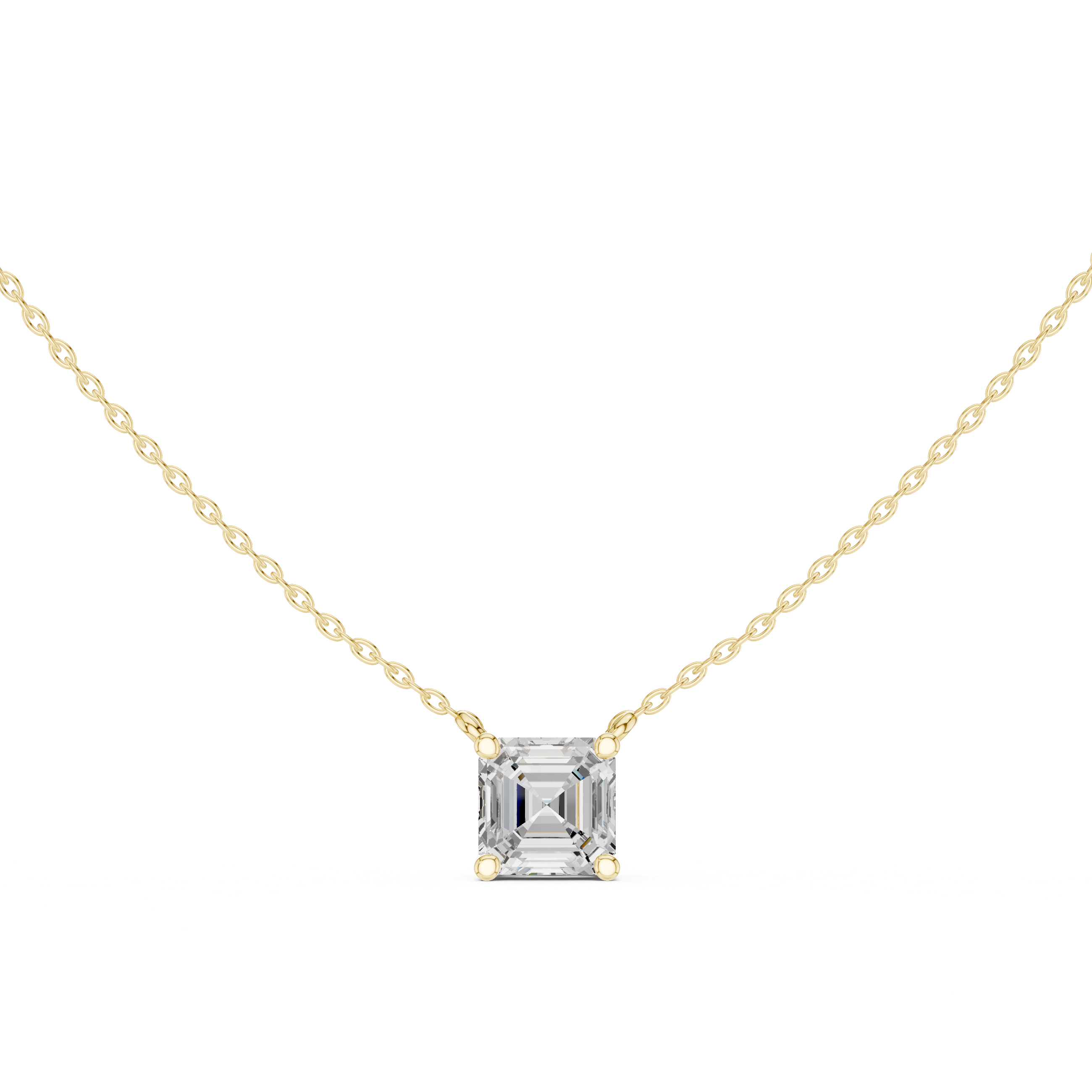 Asscher-Cut Diamond Solitaire Floating Pendant