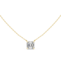 Asscher-Cut Diamond Solitaire Floating Pendant