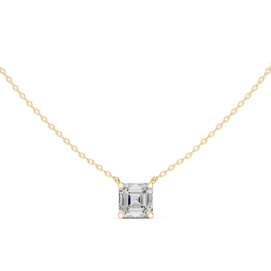 Asscher-Cut Diamond Solitaire Floating Pendant