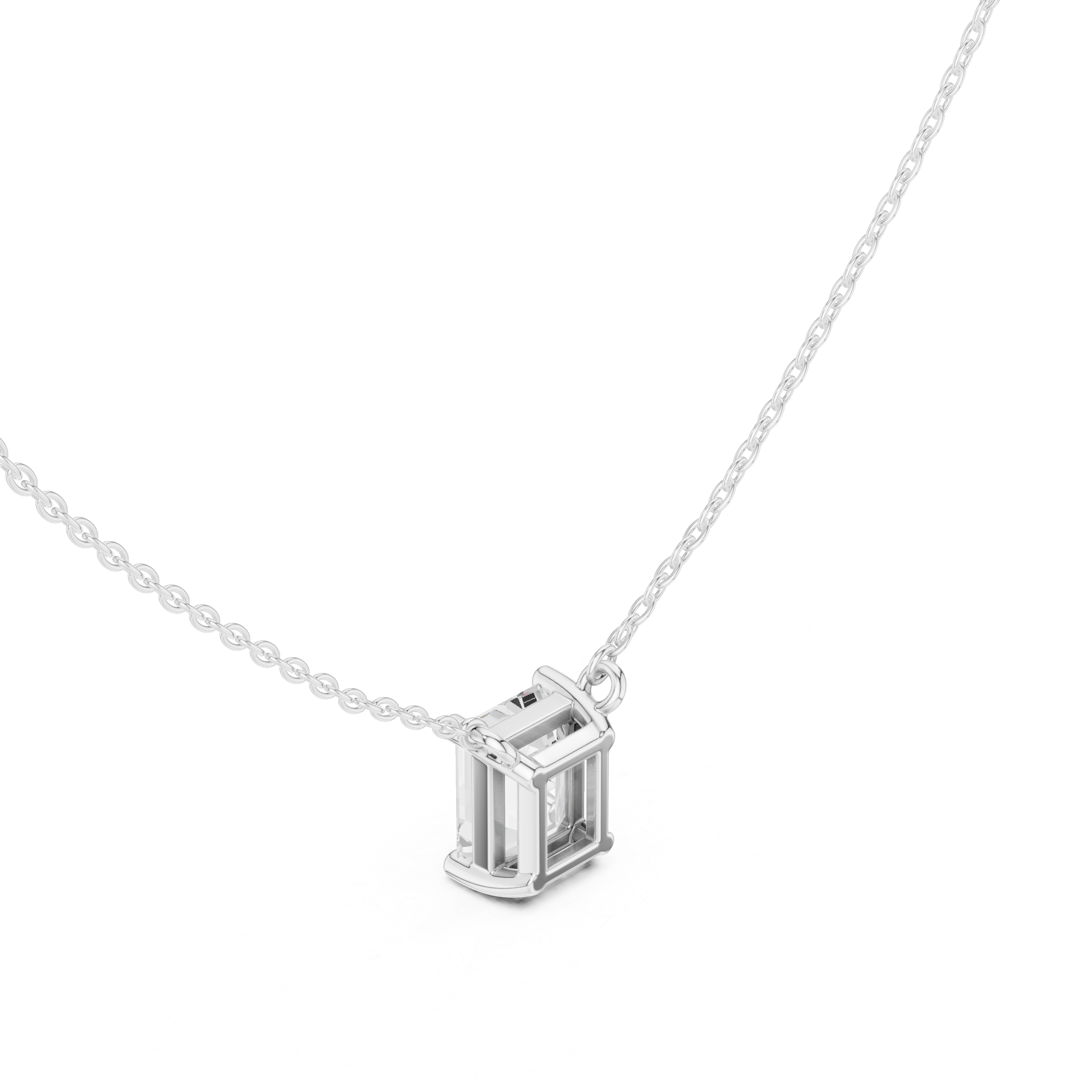 Emerald Solitaire Floating Pendant