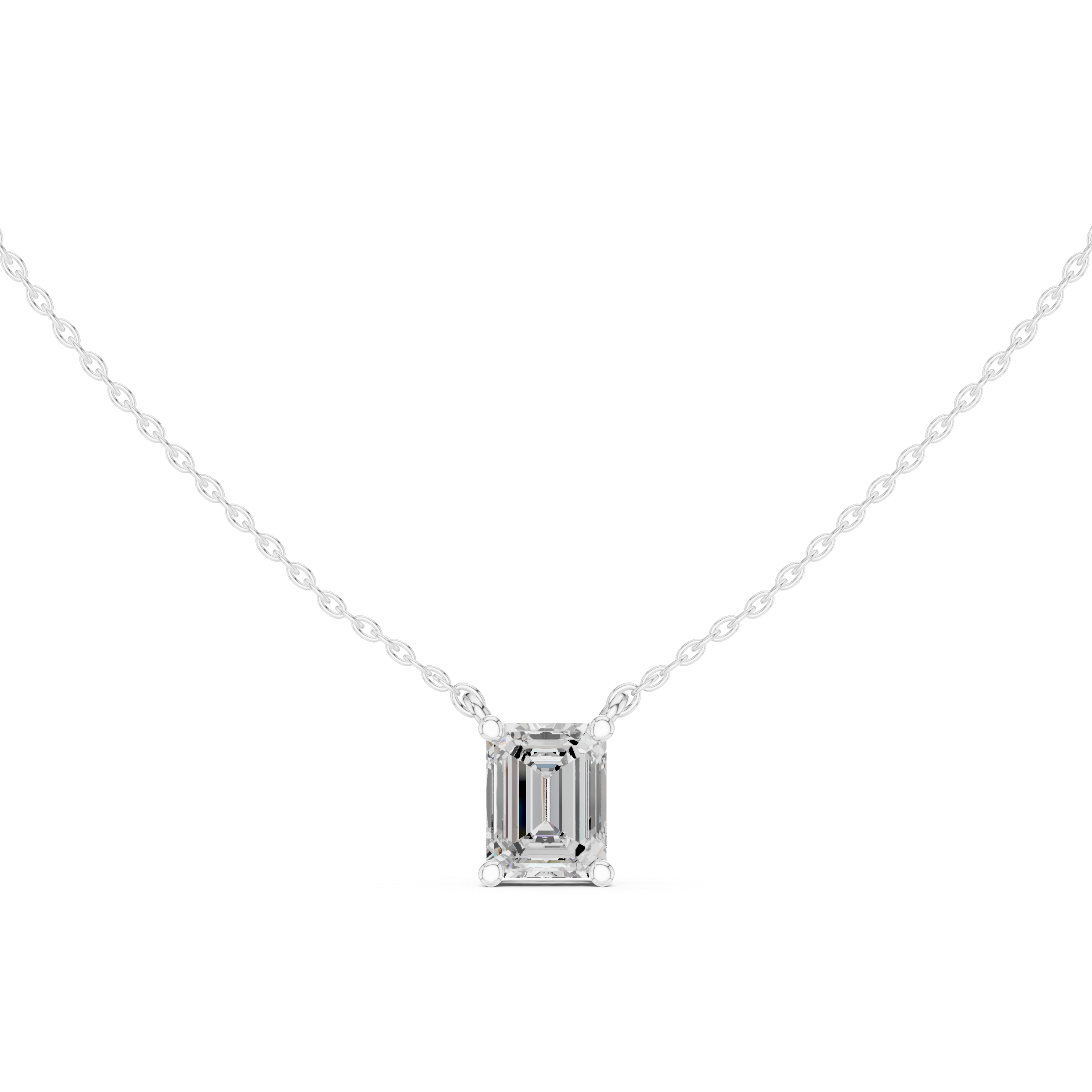 Emerald Solitaire Floating Pendant