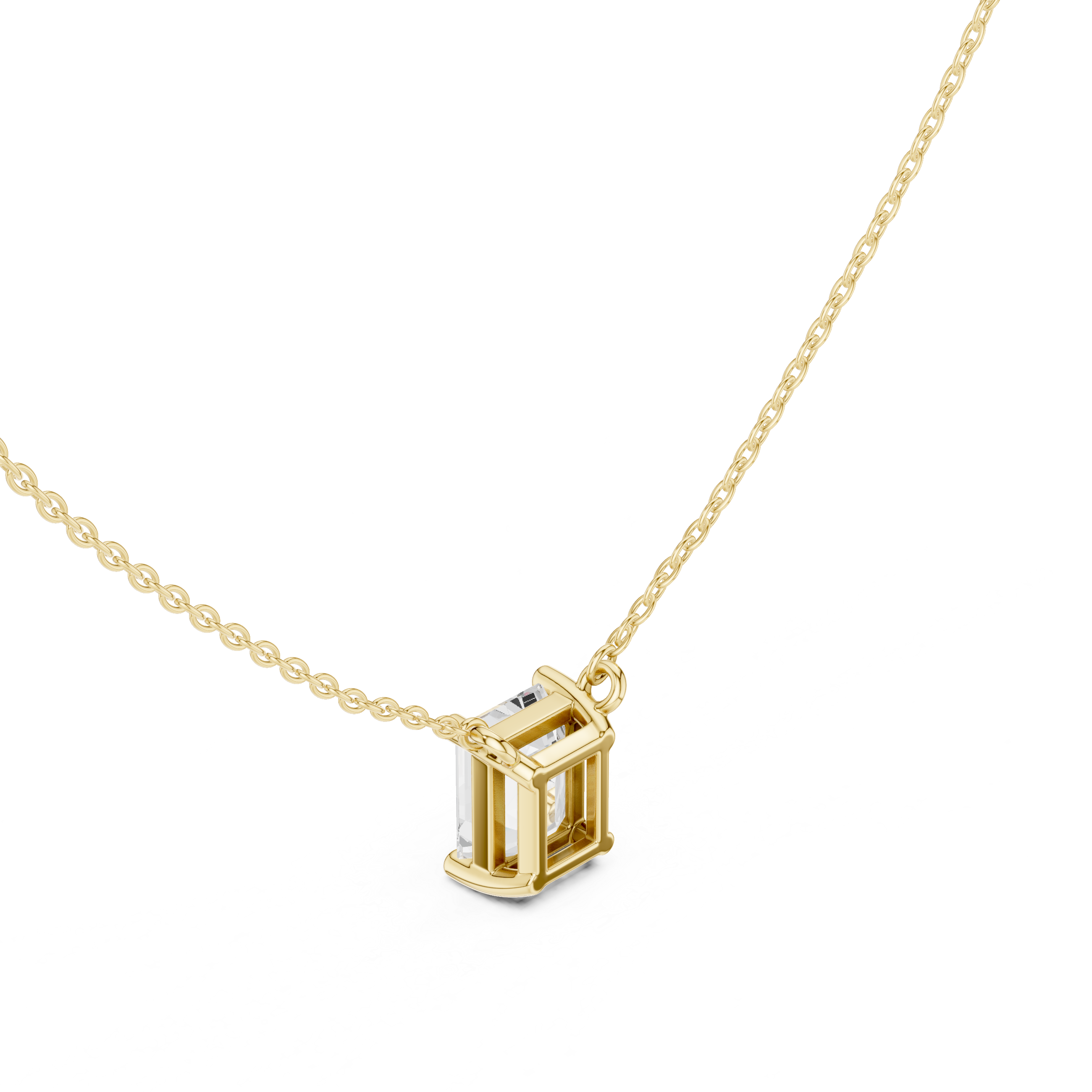 Emerald Solitaire Floating Pendant