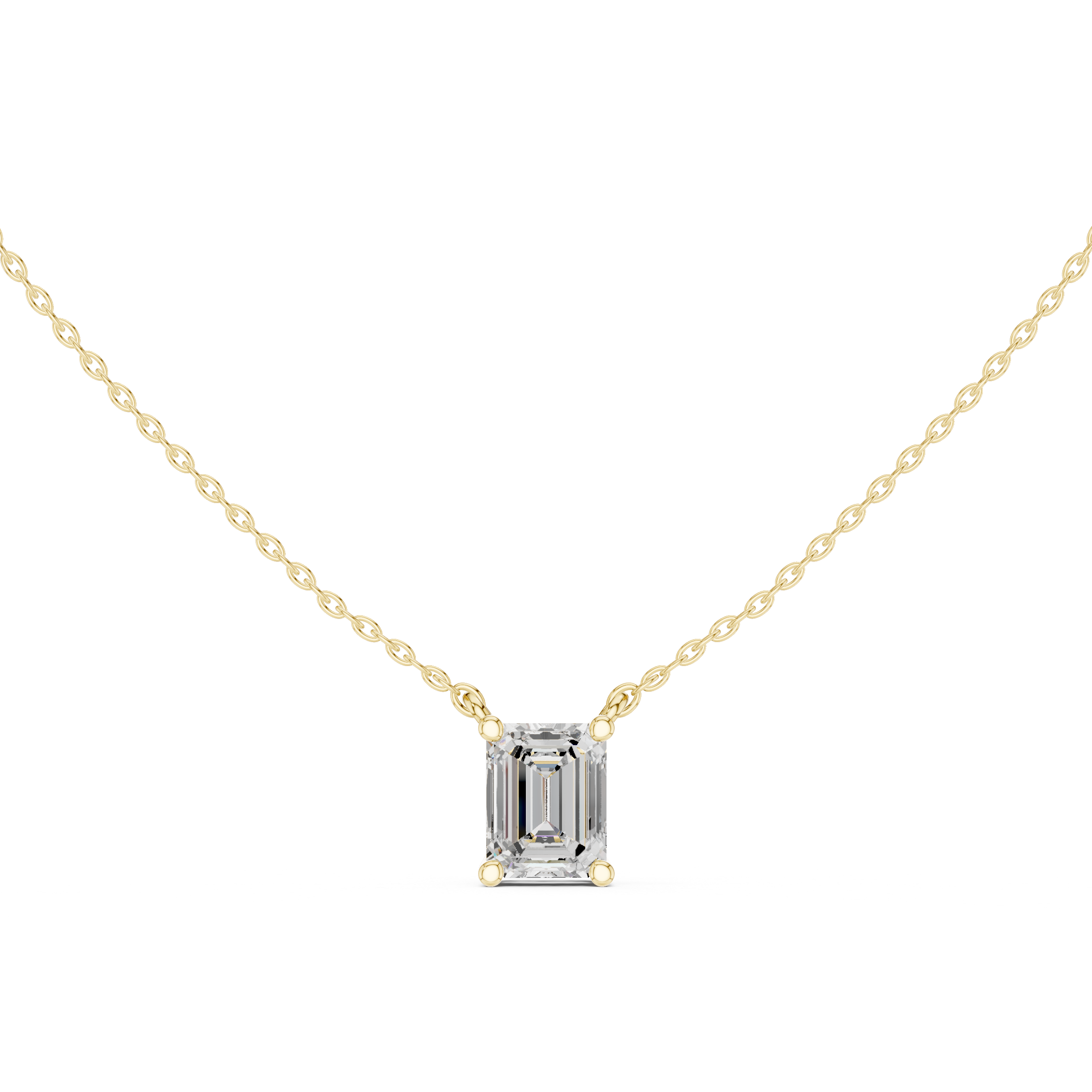 Emerald Solitaire Floating Pendant