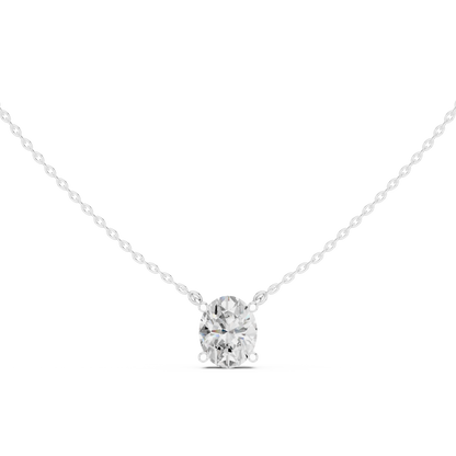 Bare-Prong Oval Floating Diamond Drop