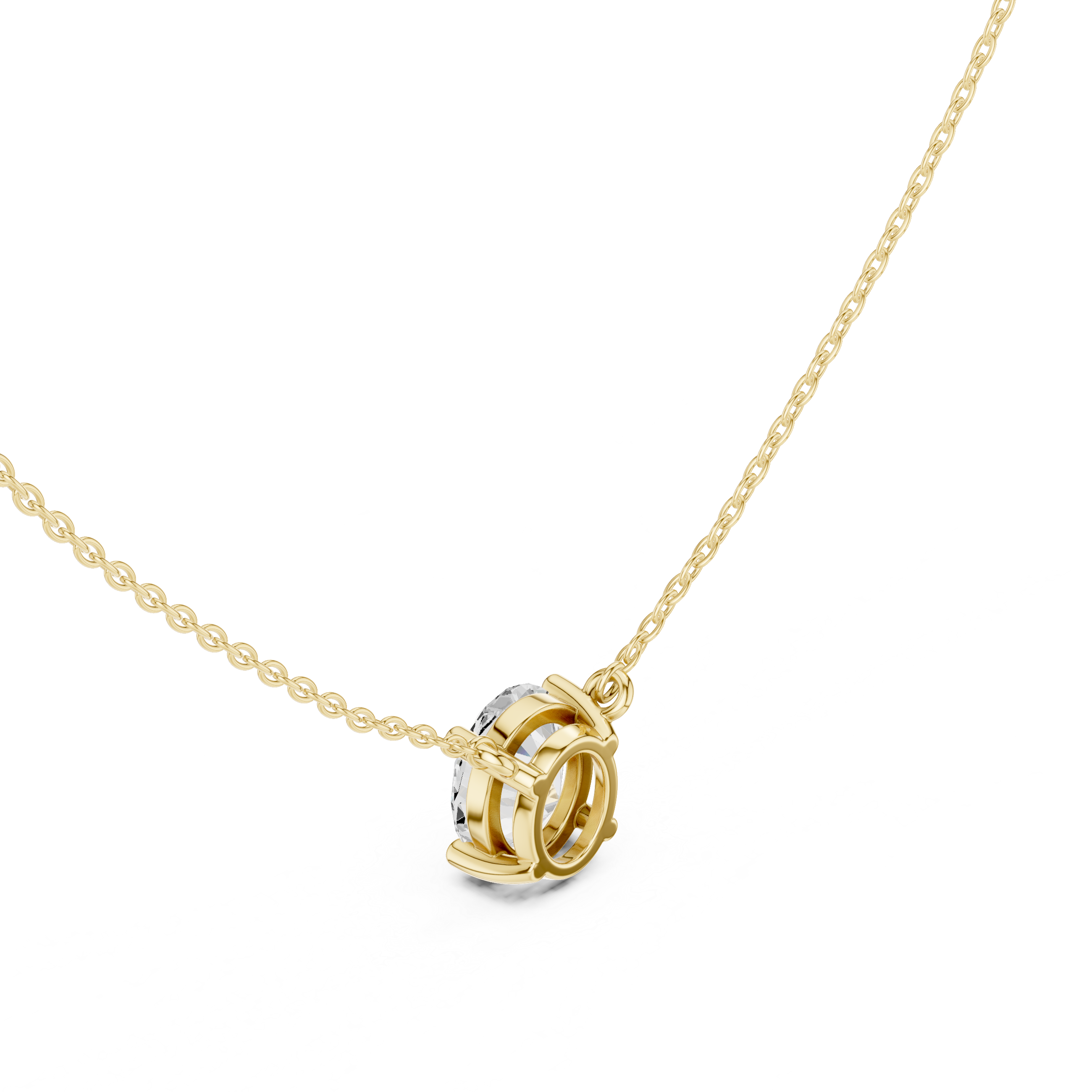 Bare-Prong Oval Floating Diamond Drop