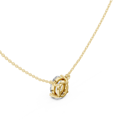 Bare-Prong Oval Floating Diamond Drop