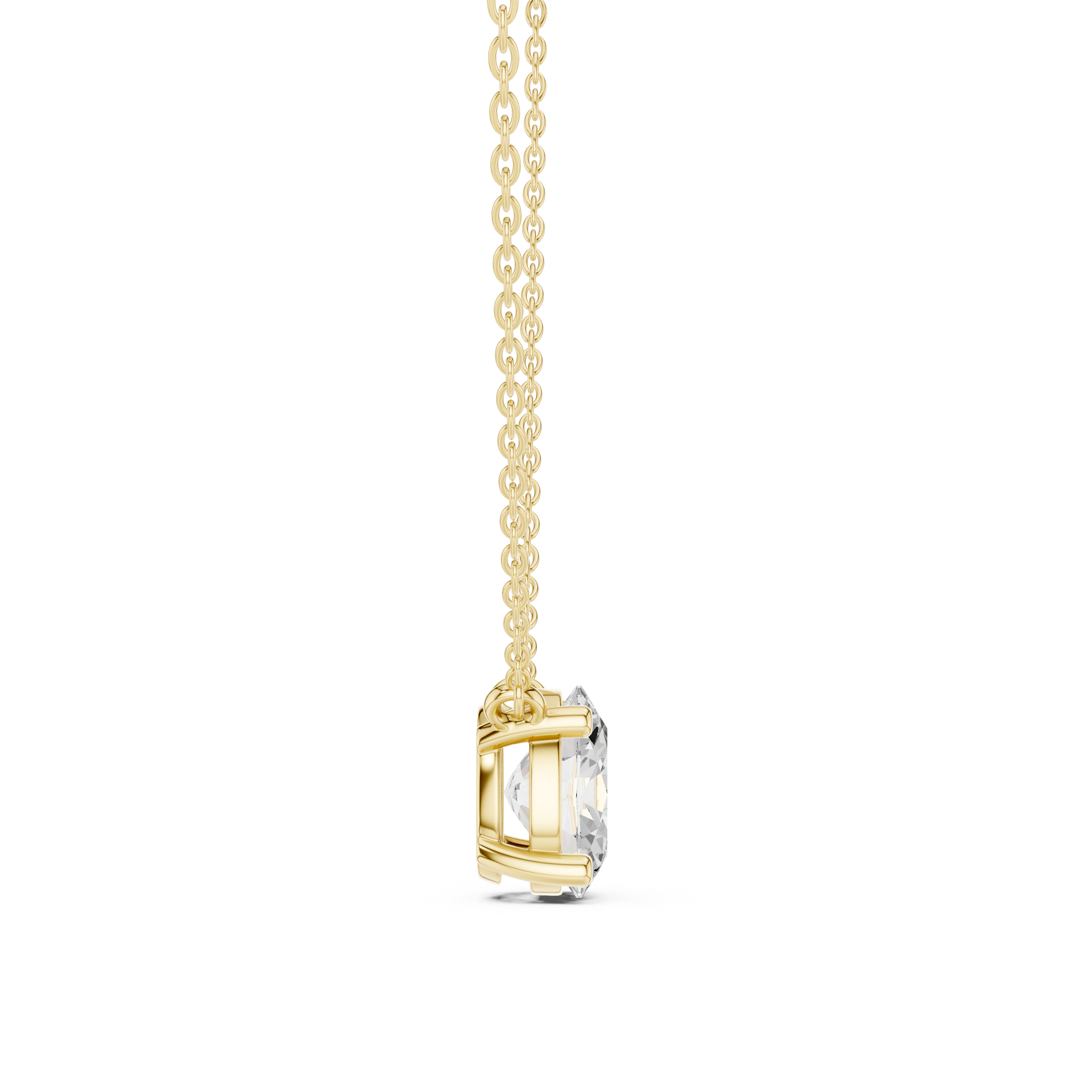 Bare-Prong Oval Floating Diamond Drop