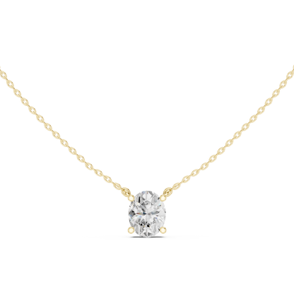 Bare-Prong Oval Floating Diamond Drop