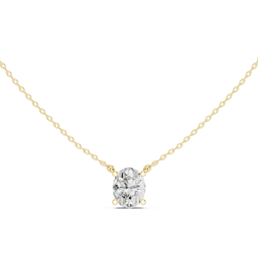 Bare-Prong Oval Floating Diamond Drop
