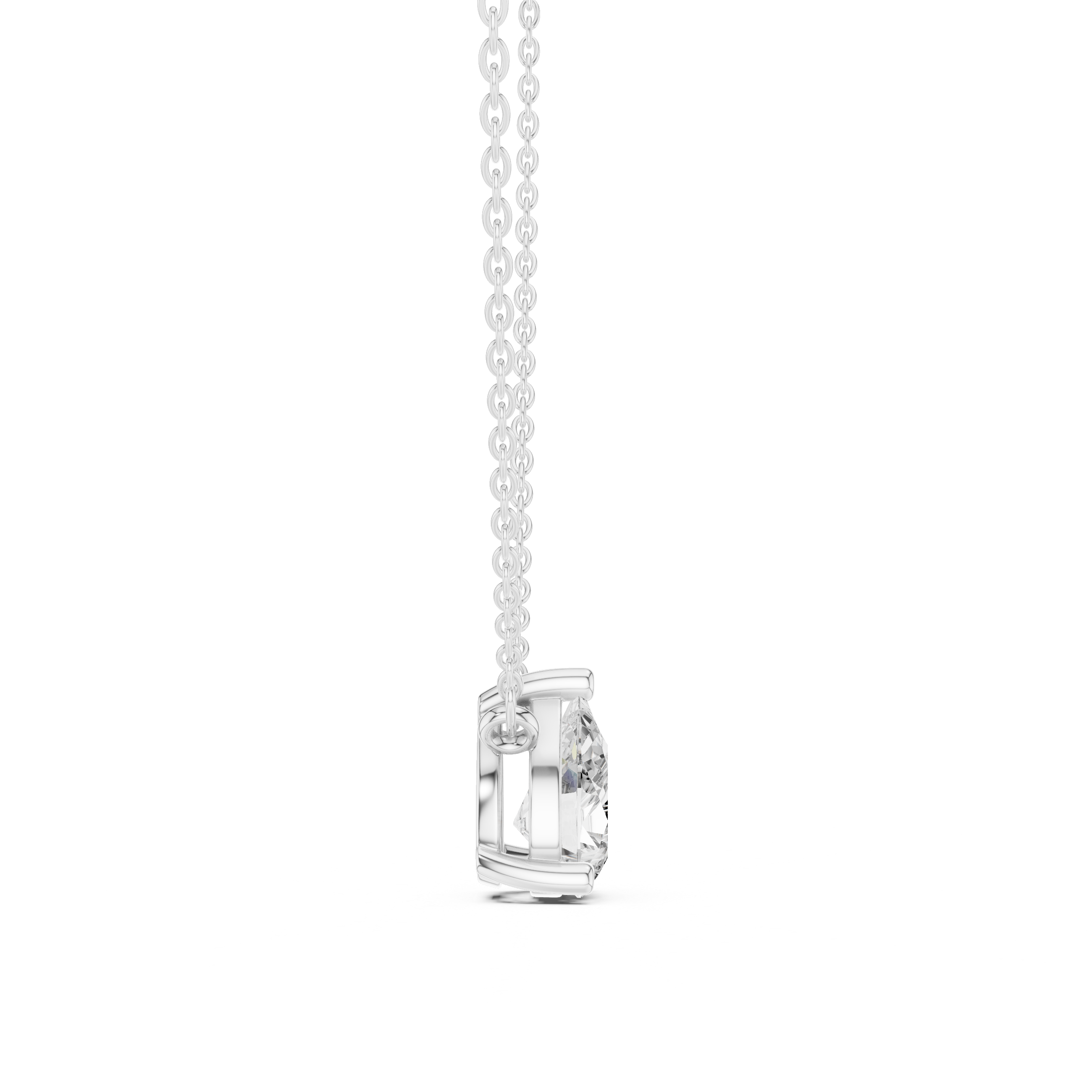 Pear Sovereign Solitaire Floating Drop