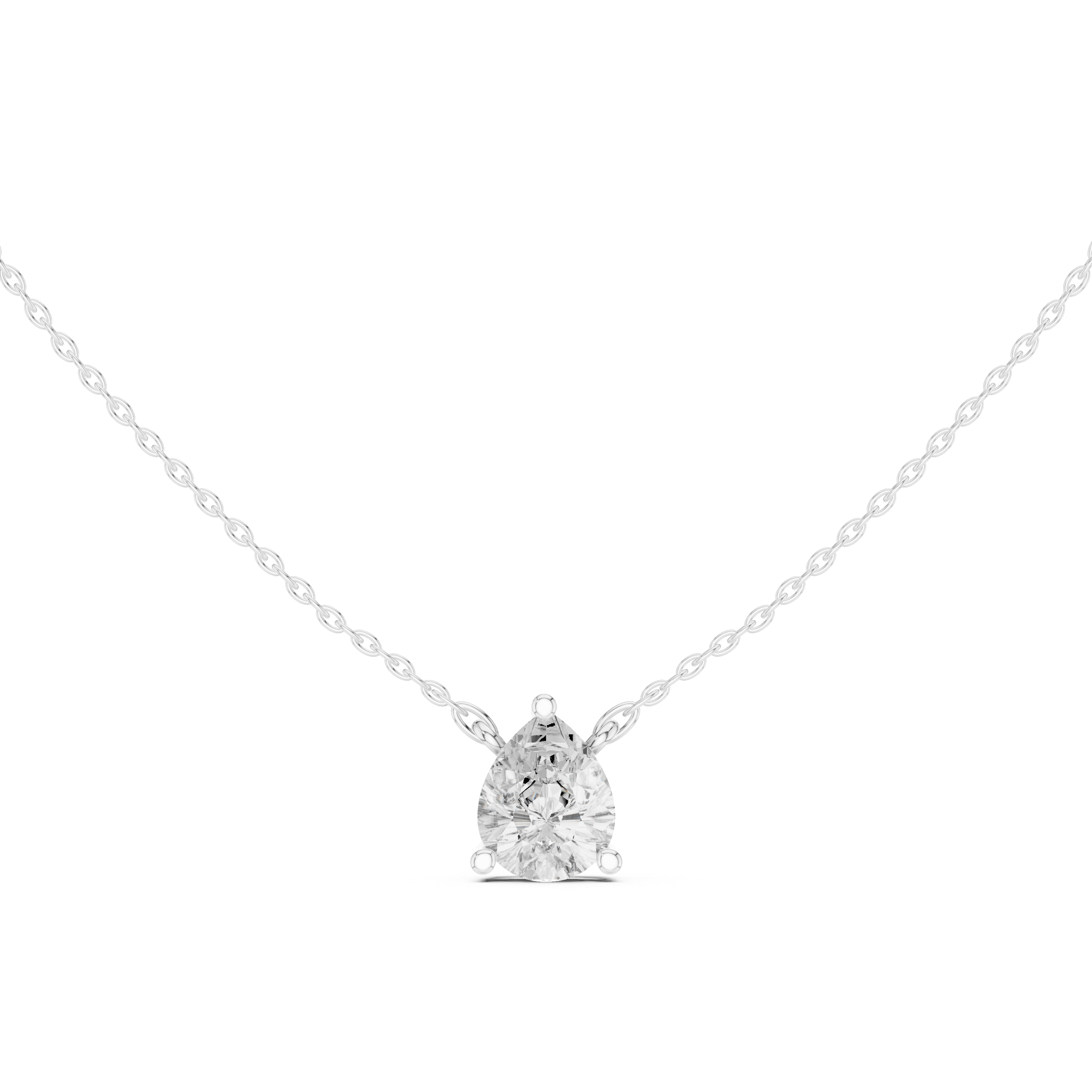 Pear Sovereign Solitaire Floating Drop
