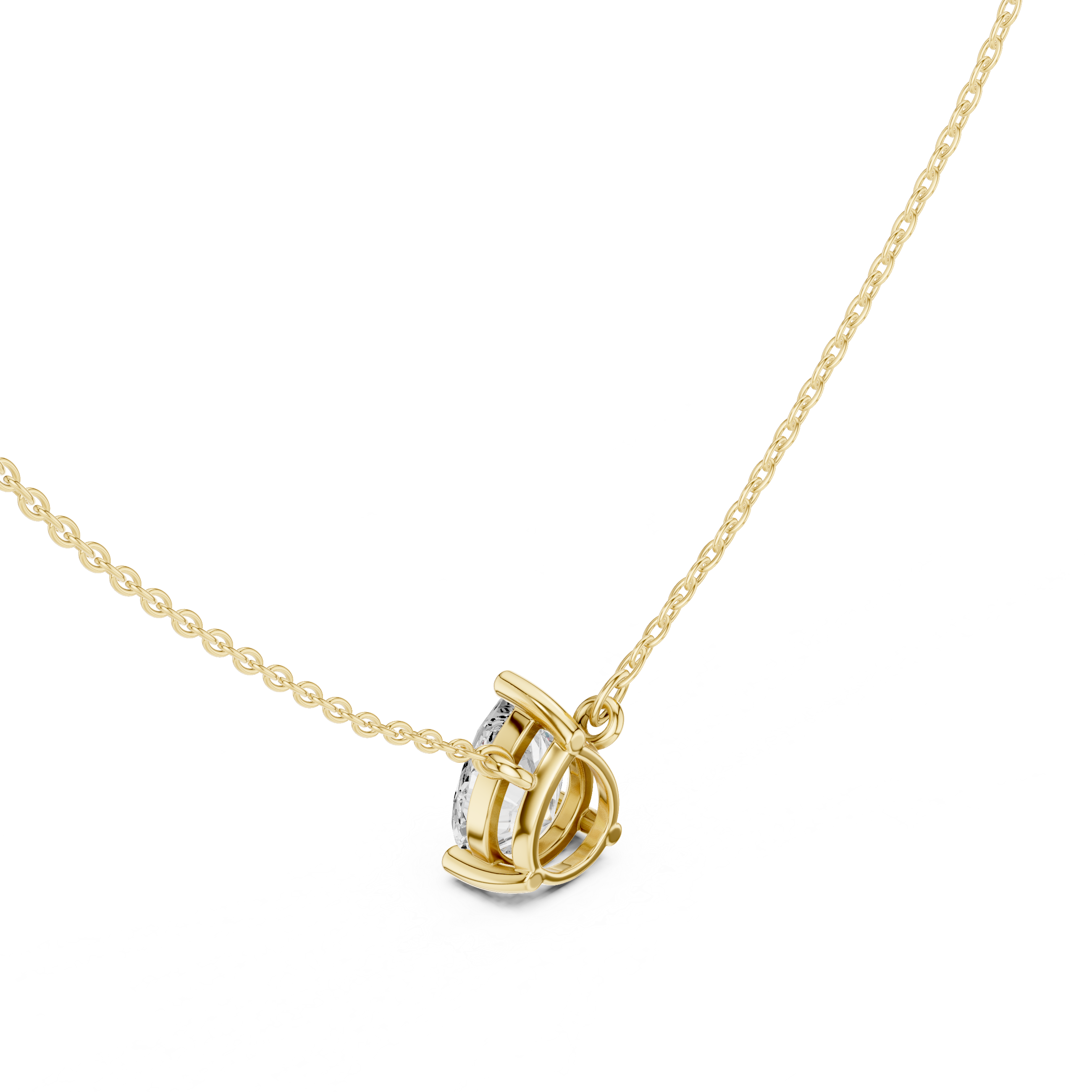 Pear Sovereign Solitaire Floating Drop