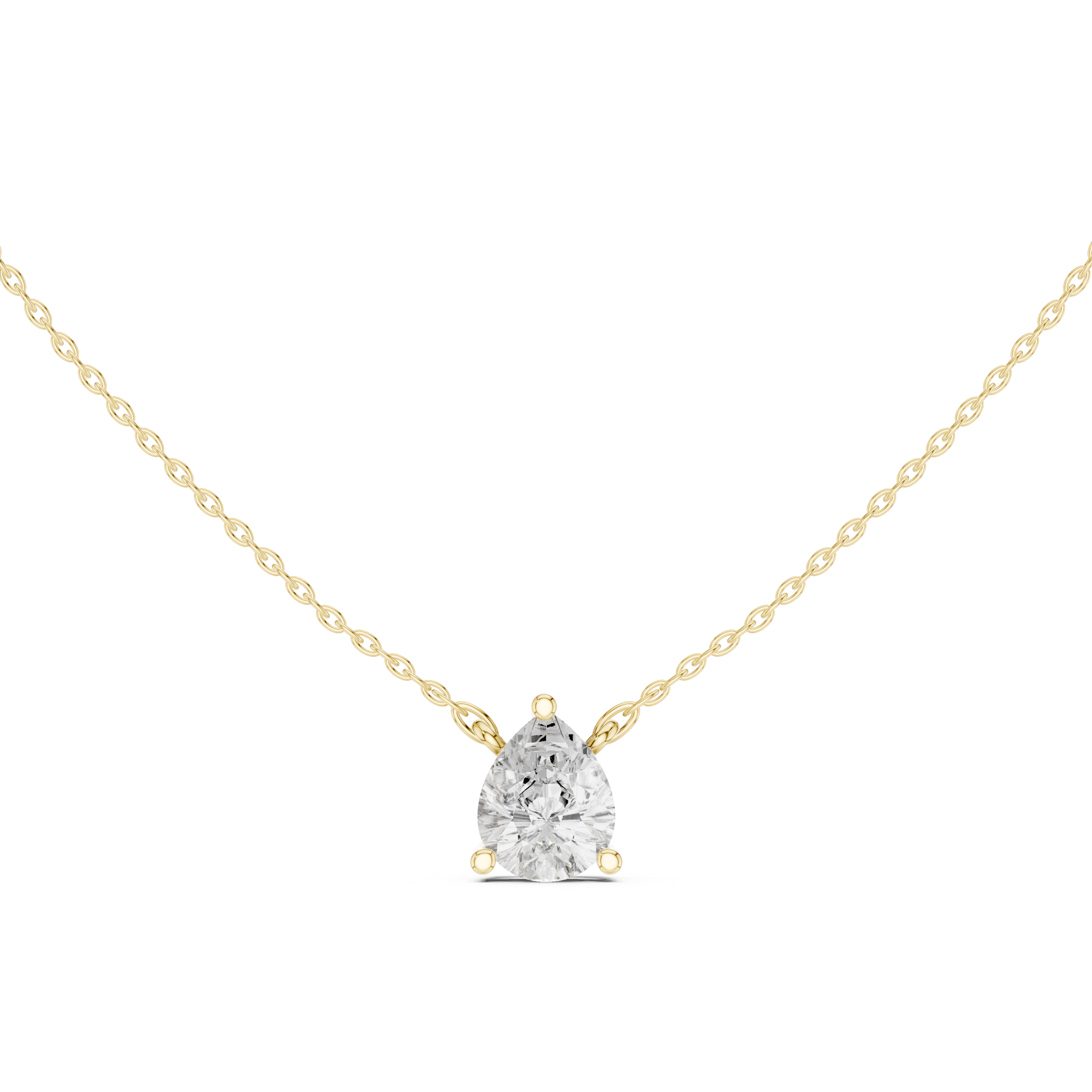 Pear Sovereign Solitaire Floating Drop