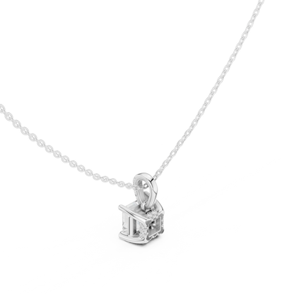 Asscher Hidden Halo Pavé-Bail Pendant