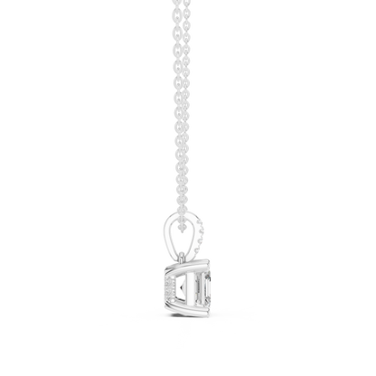 Asscher Hidden Halo Pavé-Bail Pendant