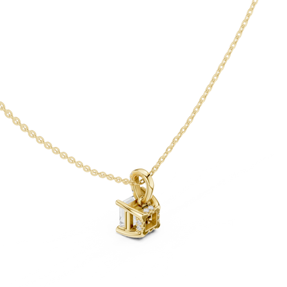 Asscher Hidden Halo Pavé-Bail Pendant