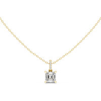 Asscher Hidden Halo Pavé-Bail Pendant