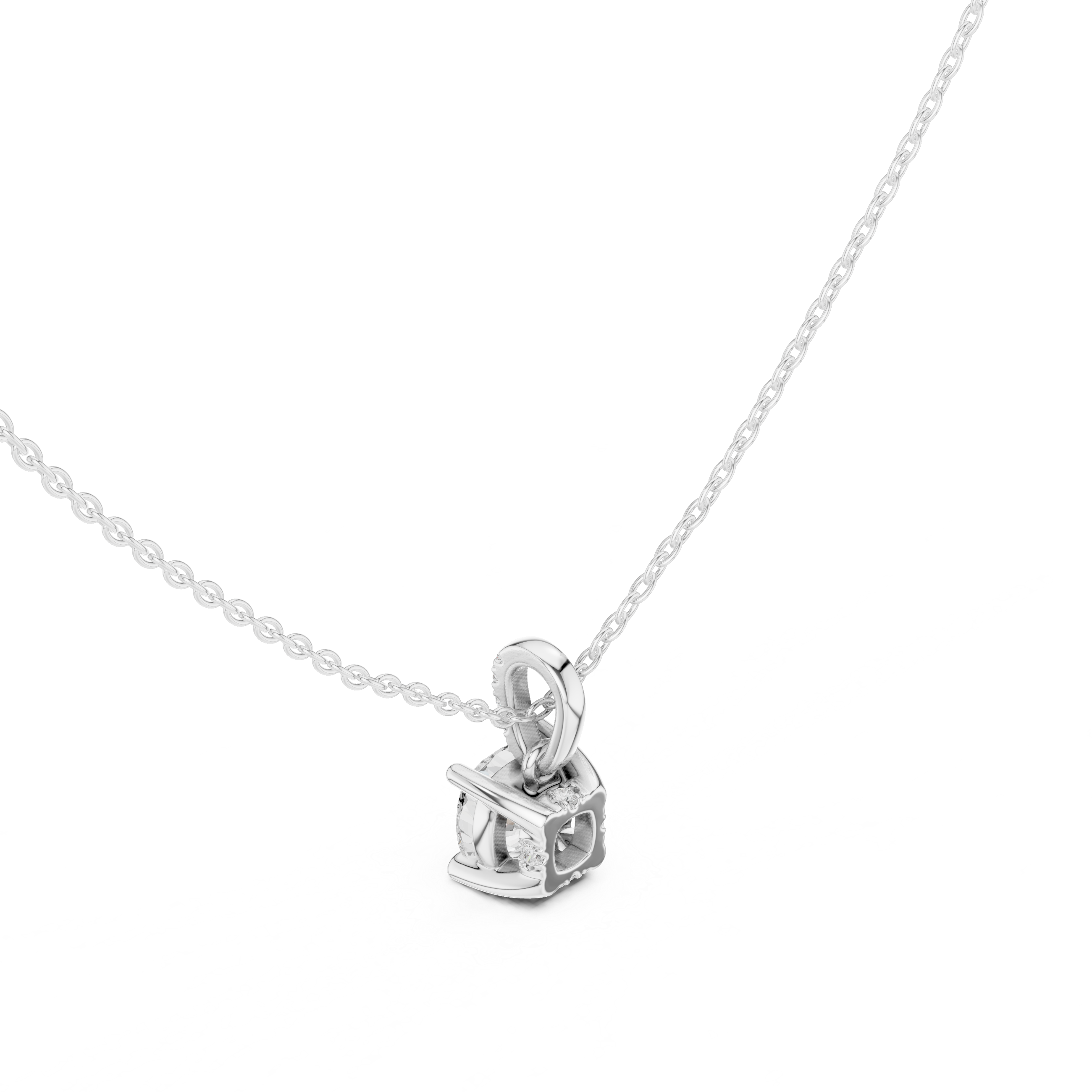 Cushion Pavé-Bail Diamond Pendant