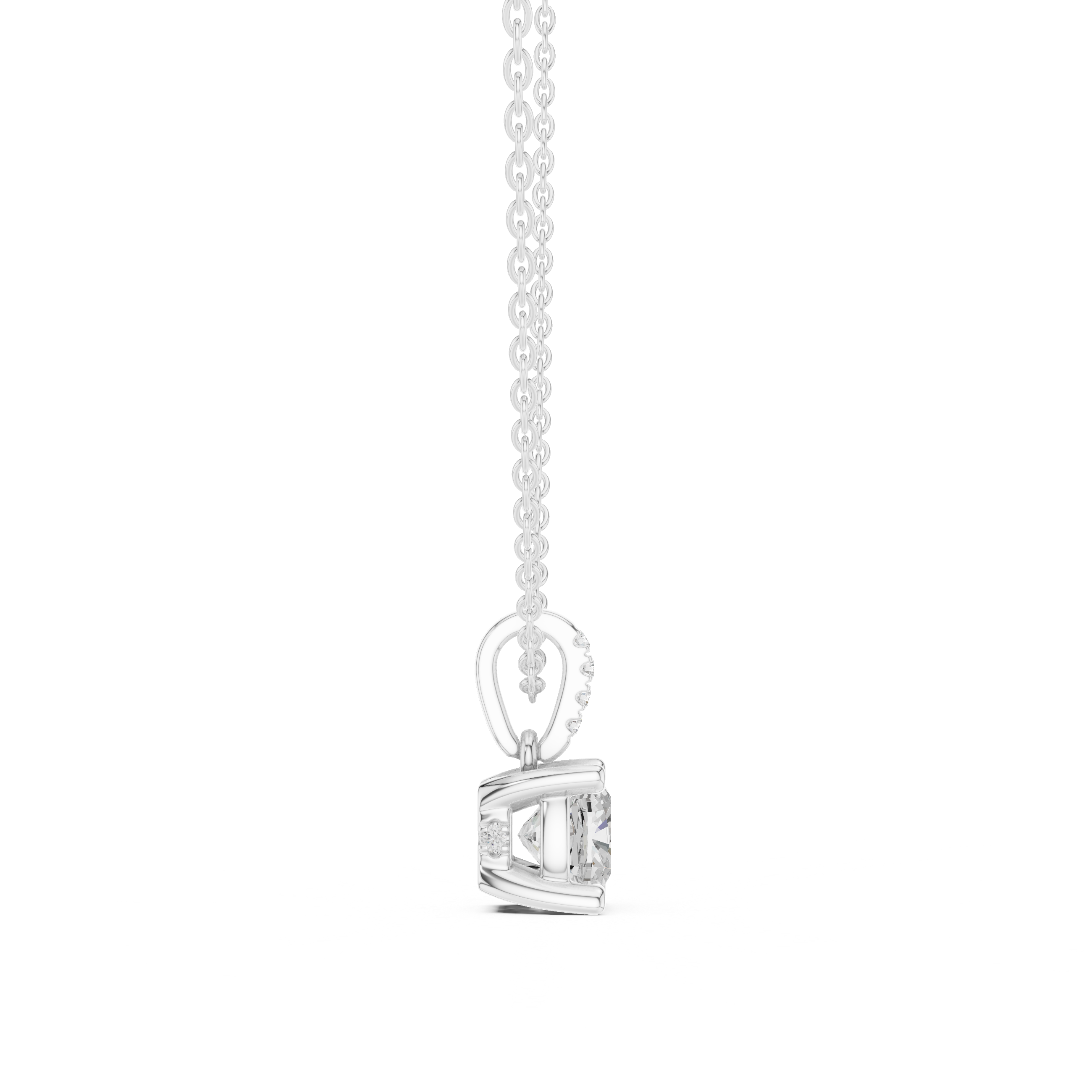 Cushion Pavé-Bail Diamond Pendant
