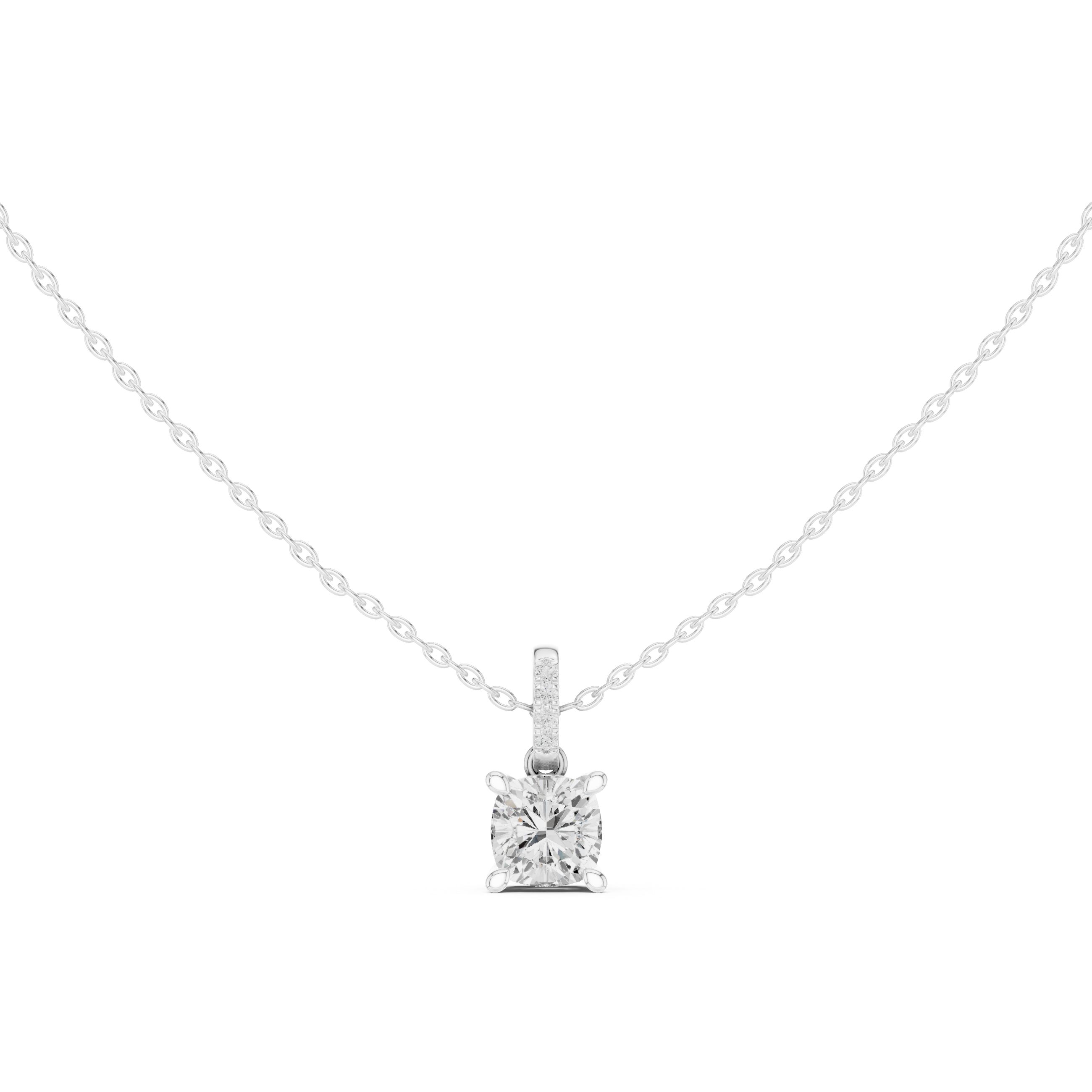 Cushion Pavé-Bail Diamond Pendant
