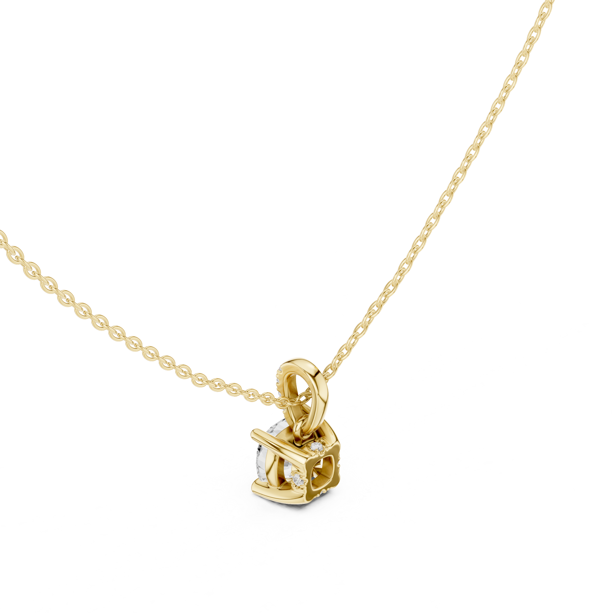 Cushion Pavé-Bail Diamond Pendant