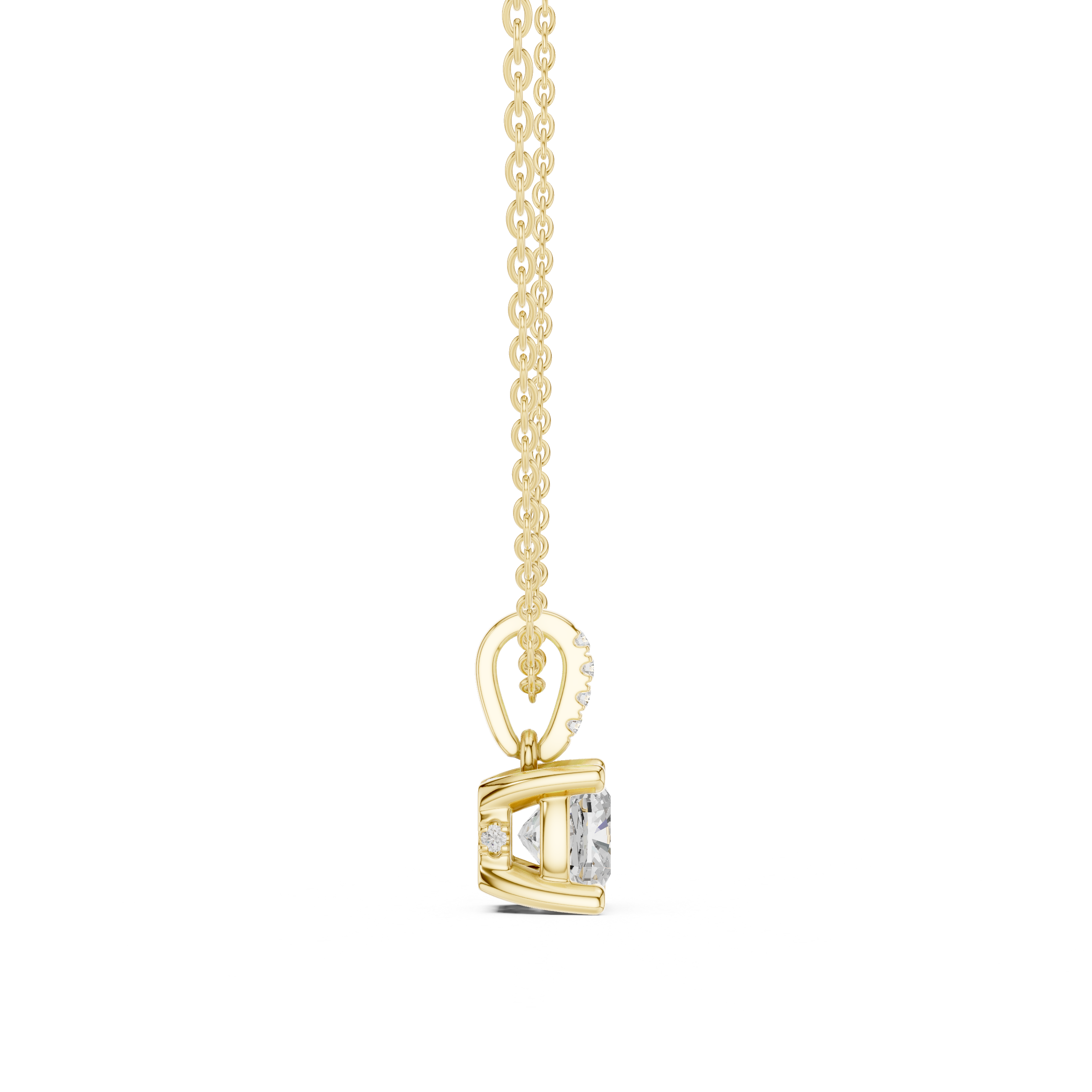 Cushion Pavé-Bail Diamond Pendant