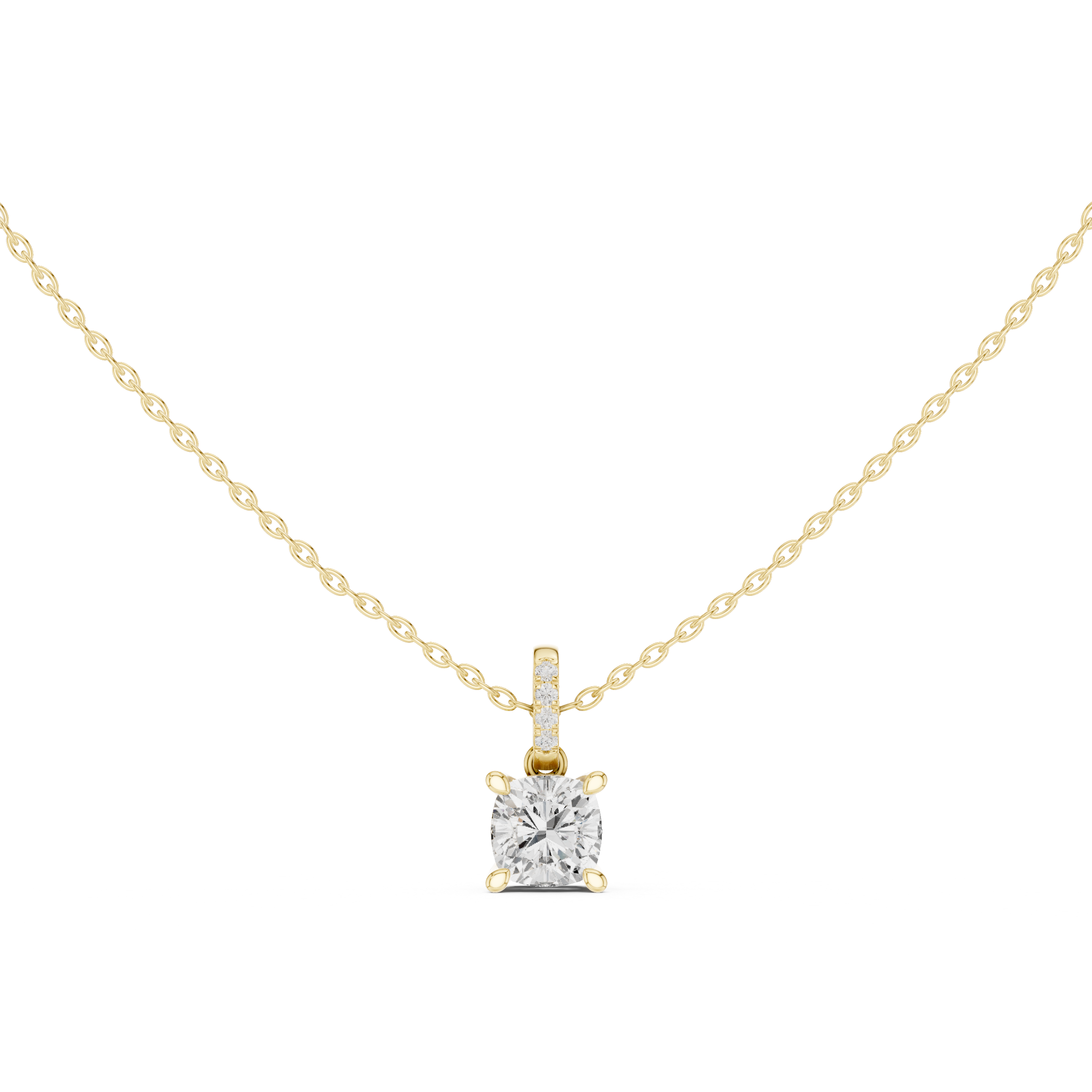 Cushion Pavé-Bail Diamond Pendant