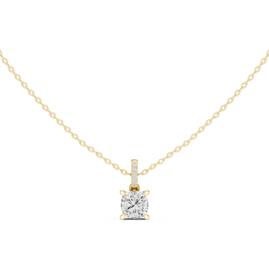 Cushion Pavé-Bail Diamond Pendant