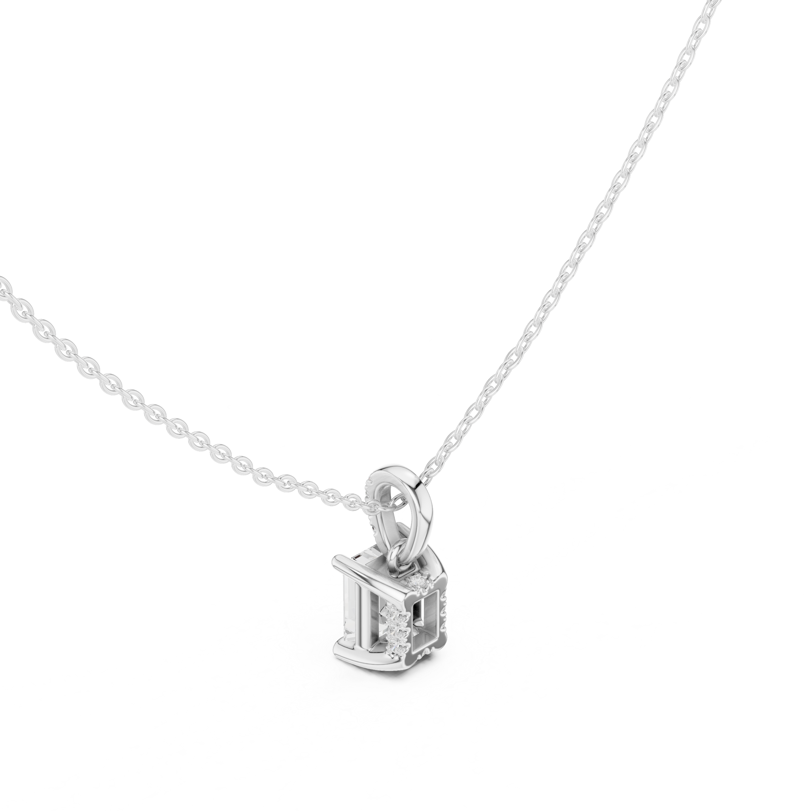 Emerald-Cut Step-Cut Solitaire Pendant