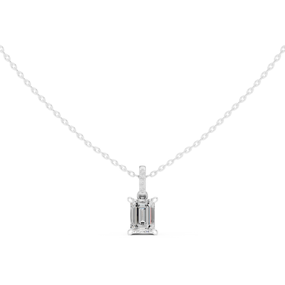Emerald-Cut Step-Cut Solitaire Pendant