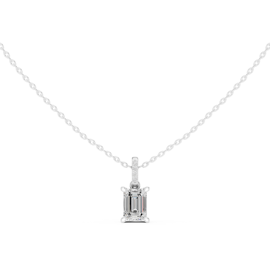 Emerald-Cut Step-Cut Solitaire Pendant