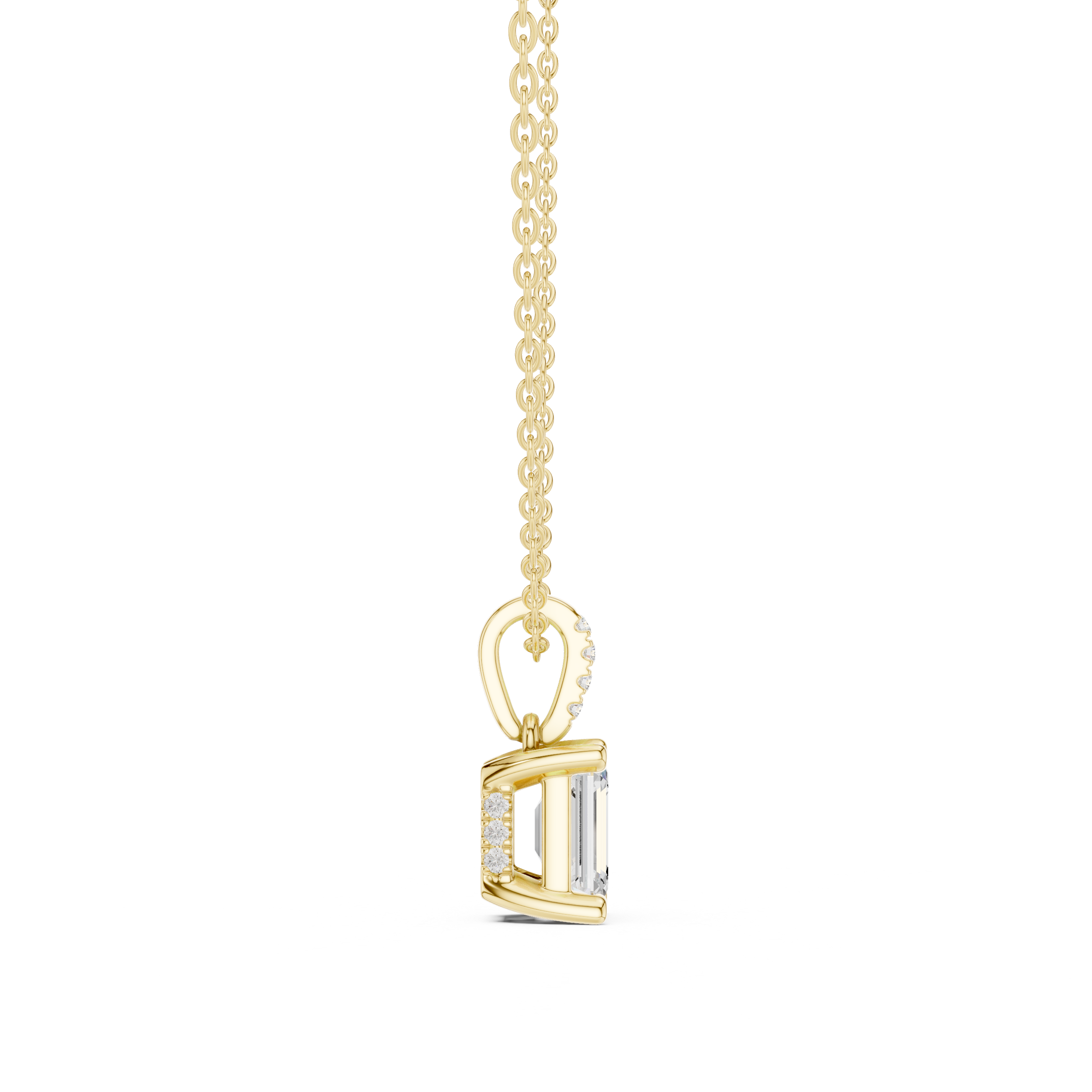 Emerald-Cut Step-Cut Solitaire Pendant